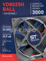 Вентилятор  VD8025H Ball (качения) 12V - st-e.info - Казань