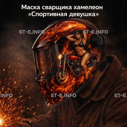 Маска сварщика хамелеон «Спортивная девушка» (YXE-718G PRO) - st-e.info - Казань